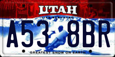 UT license plate A538BR