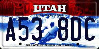 UT license plate A538DC