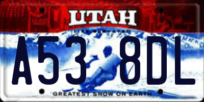 UT license plate A538DL