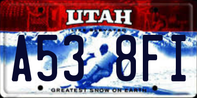 UT license plate A538FI