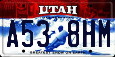 UT license plate A538HM