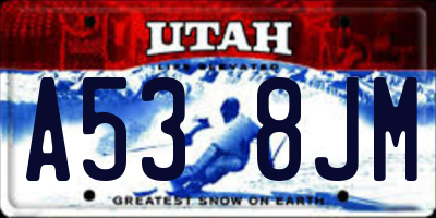 UT license plate A538JM