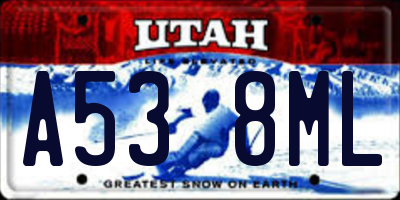 UT license plate A538ML