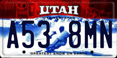 UT license plate A538MN