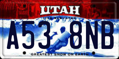 UT license plate A538NB