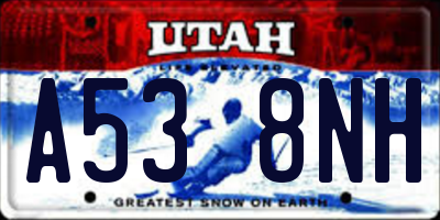 UT license plate A538NH