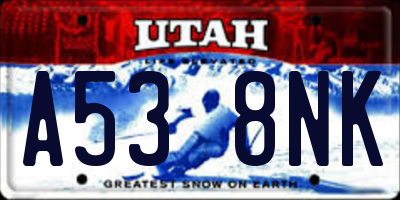 UT license plate A538NK