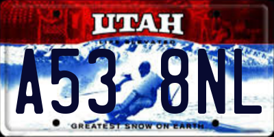 UT license plate A538NL