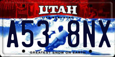 UT license plate A538NX