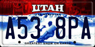 UT license plate A538PA