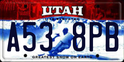 UT license plate A538PB