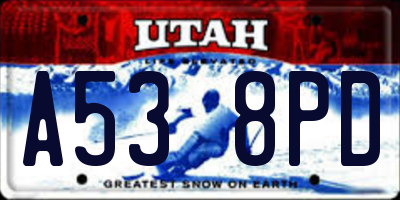 UT license plate A538PD