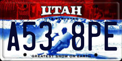 UT license plate A538PE