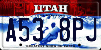 UT license plate A538PJ