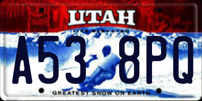 UT license plate A538PQ