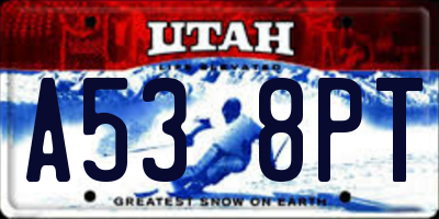 UT license plate A538PT