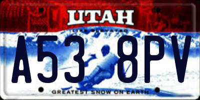 UT license plate A538PV
