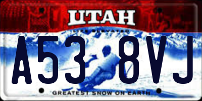 UT license plate A538VJ