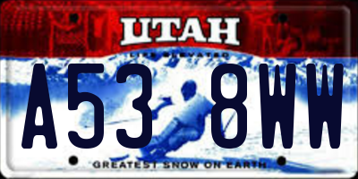UT license plate A538WW