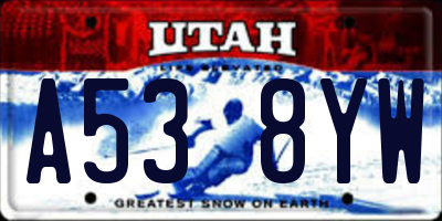 UT license plate A538YW