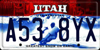 UT license plate A538YX