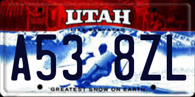 UT license plate A538ZL