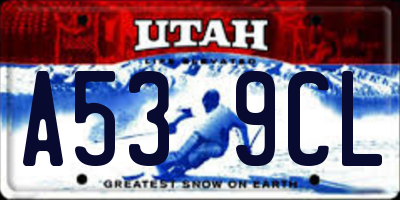 UT license plate A539CL