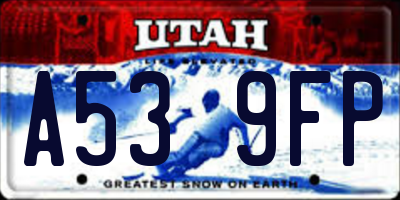 UT license plate A539FP