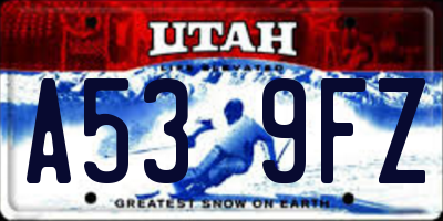 UT license plate A539FZ