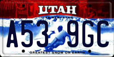 UT license plate A539GC