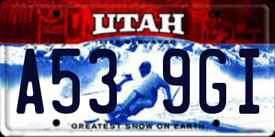 UT license plate A539GI