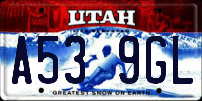 UT license plate A539GL