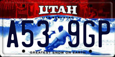 UT license plate A539GP