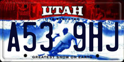 UT license plate A539HJ