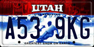 UT license plate A539KG