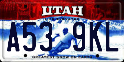 UT license plate A539KL