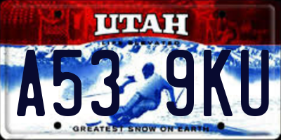 UT license plate A539KU