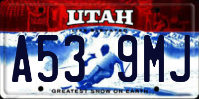 UT license plate A539MJ