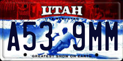 UT license plate A539MM