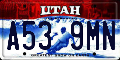 UT license plate A539MN