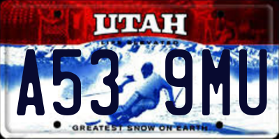 UT license plate A539MU