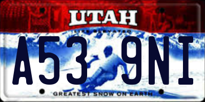 UT license plate A539NI
