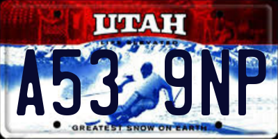 UT license plate A539NP