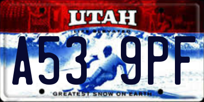 UT license plate A539PF