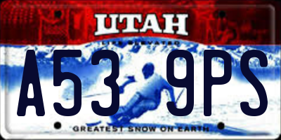 UT license plate A539PS