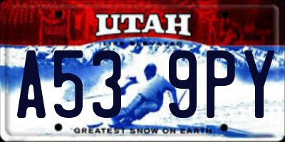 UT license plate A539PY