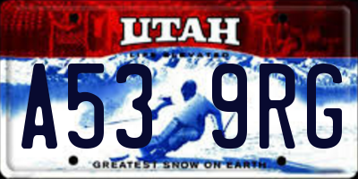 UT license plate A539RG