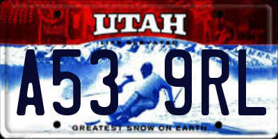 UT license plate A539RL