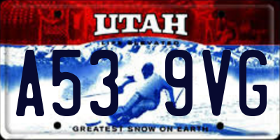 UT license plate A539VG