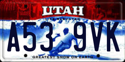 UT license plate A539VK